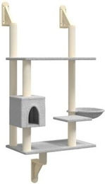 vidaXL Kratzbaum zur Wandmontage mit Sisal in Grau – Bild 1 von 2