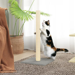 vidaXL Kratzsäule für Katzen aus Plüsch und Sisal in Grau 35x35x70 cm – Bild 1 von 2