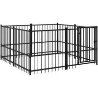 Produktbild von VidaXL Laufstall aus Metall für Hunde und Welpen Schwarz