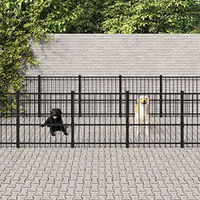 Produktbild von vidaXL Laufstall aus Metall für Welpen in Schwarz