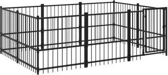 VidaXL Laufstall aus Metall für Welpen in Schwarz – Bild 1 von 3