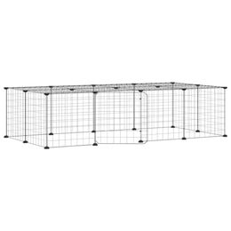 vidaXL Laufstall für Kaninchen und Welpen aus Metall Schwarz 35x35 cm – Bild 1 von 8