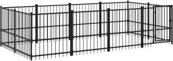 VidaXL Laufstall für Welpen aus Stahl in Schwarz – Bild 1 von 3