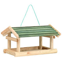 Produktbild von vidaXL Massivholz Vogelhaus aus Holz in Braun und Grün