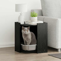Produktbild von vidaXL Möbel-Toilette Katzenstreu Box aus Holzwerkstoff Schwarz