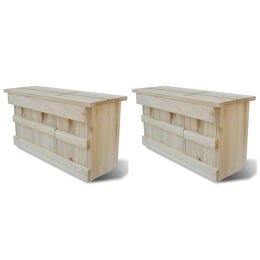vidaXL Nistkasten 2er Set aus Holz für Spatzen Eichhörnchen und Wildvögel in Braun und Natur 44 x 15,5 x 21,5 cm – Bild 1 von 3