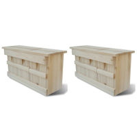 Produktbild von vidaXL Nistkasten 2er Set aus Holz für Spatzen Eichhörnchen und Wildvögel in Braun und Natur 44 x 15,5 x 21,5 cm