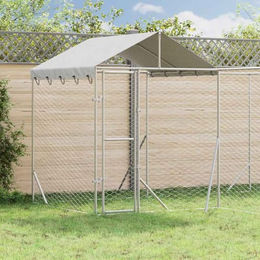 vidaXL Outdoor Hundehütte aus verzinktem Stahl in Silber Grau 4x4x2,5m wasserdicht – Bild 1 von 3