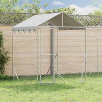 Produktbild von vidaXL Outdoor Hundehütte aus verzinktem Stahl in Silber Grau 4x4x2,5m wasserdicht