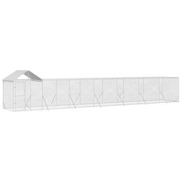 vidaXL Outdoor Hundehütte aus verzinktem Stahl Silber 14x2x2,5m wasserabweisend – Bild 1 von 2