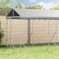 Produktbild von vidaXL Outdoor Hundehütte aus verzinktem Stahl Silber 2x6x2,5m wasserabweisend