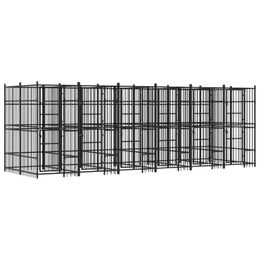 vidaXL Outdoor Hundezwinger aus Metall in Schwarz 11,06 m² – Bild 1 von 6
