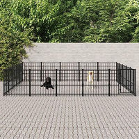 Produktbild von VidaXL Outdoor Hundezwinger aus Metall in Schwarz 23,52m²