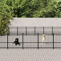 Produktbild von vidaXL Outdoor Hundezwinger aus Metall in Schwarz