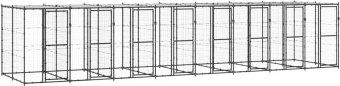 VidaXL Outdoor-Hundezwinger aus Metall mit wasserdichtem Dach Schwarz 8,8 m x 2,2 m x 1,8 m – Bild 1 von 2