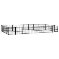 Produktbild von vidaXL Outdoor Hundezwinger aus Metall Schwarz