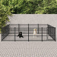 Produktbild von vidaXL Outdoor Hundezwinger aus Metall Schwarz 15,05m2 Hundehütte Hundekäfig