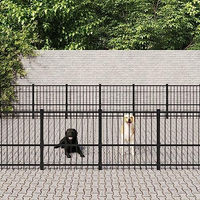 Produktbild von vidaXL Outdoor Hundezwinger aus Metall Schwarz