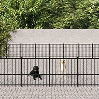 Produktbild von vidaXL Outdoor Hundezwinger aus Metall Schwarz Hundehütte für Welpen