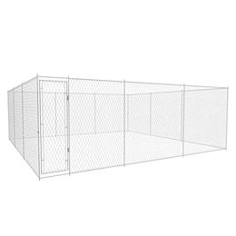 Produktbild von vidaXL Outdoor-Hundezwinger aus verzinktem Metall in Silber 570x570x185 cm
