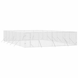vidaXL Outdoor Hundezwinger aus verzinktem Metall in Silber für Hunde, Hühner oder Kaninchen – Bild 1 von 8