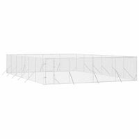 Produktbild von vidaXL Outdoor Hundezwinger aus verzinktem Metall in Silber für Hunde, Hühner oder Kaninchen
