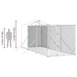 vidaXL Outdoor Hundezwinger aus verzinktem Metall mit wasserdichtem Dach für Hunde Hühner oder Kaninchen in Silber – Bild 1 von 2
