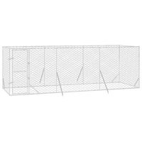 Produktbild von vidaXL Outdoor Hundezwinger aus verzinktem Stahl mit abschließbarer Tür für Hunde und Kleintiere in Silber