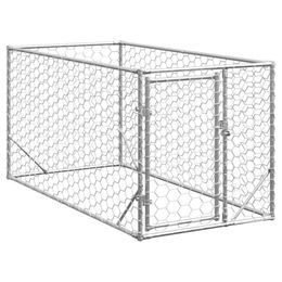 vidaXL Outdoor-Hundezwinger aus verzinktem Stahl mit Tür 2x1x1 m – Bild 1 von 3