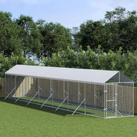 Produktbild von vidaXL Outdoor Hundezwinger aus verzinktem Stahl mit wasserdichtem Dach für Hunde Geflügel oder Kleintiere in Silber