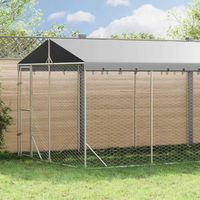 Produktbild von vidaXL Outdoor Hundezwinger aus verzinktem Stahl mit wasserdichtem Dach für Hunde und Kleintiere in Silber