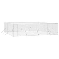 Produktbild von vidaXL Outdoor Hundezwinger Hundehütte aus verzinktem Stahl in Silber
