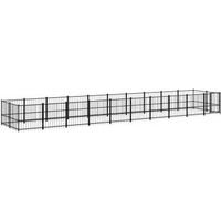 Produktbild von VidaXL Outdoor Hundezwinger Laufstall aus Metall für Welpen in Grau 9,7 m x 1,935 m x 1 m