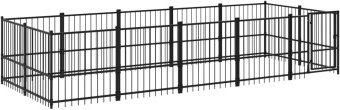 VidaXL Outdoor Hundezwinger Laufstall aus Stahl in Schwarz 4,85 m x 1,935 m x 1 m – Bild 1 von 3