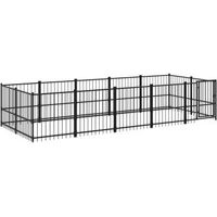 Produktbild von VidaXL Outdoor Hundezwinger Laufstall aus Stahl in Schwarz 4,85 m x 1,935 m x 1 m