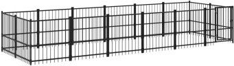 VidaXL Outdoor Hundezwinger Laufstall aus Stahl in Schwarz – Bild 1 von 3