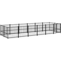 Produktbild von VidaXL Outdoor Hundezwinger Laufstall aus Stahl in Schwarz