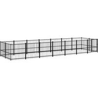 Produktbild von VidaXL Outdoor Hundezwinger Laufstall aus Stahl in Schwarz