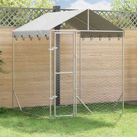 Produktbild von vidaXL Outdoor-Hundezwinger mit Dach aus verzinktem Stahl in Silber 2x2x2,5 m