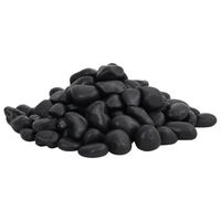 Produktbild von vidaXL Polierte Flusskiesel Schwarz 25 kg 2-5cm als Zierkies für Aquarium und Garten Dekoration - 25 kg