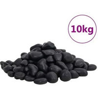 Produktbild von vidaXL Polierte Kieselsteine Schwarz 2-5 cm für Aquarium und Garten 10 kg - 10 kg