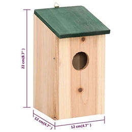 vidaXL Set aus 4 Nistkästen aus Kiefernholz für Wildvögel 12x12x22 cm – Bild 1 von 6