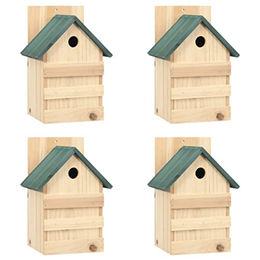 vidaXL Set aus 4 Vogelhäusern aus Tannenholz 23x19x33cm Nistkästen für Vögel – Bild 1 von 13