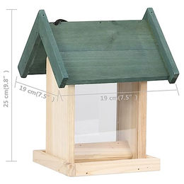 vidaXL Set mit 4 Vogelfutterhäusern aus Tannenholz in Natur und Braun – Bild 1 von 5