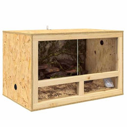 vidaXL Terrarium aus Holz Braun 80 x 50 x 50 cm für Reptilien und Nagetiere – Bild 1 von 9