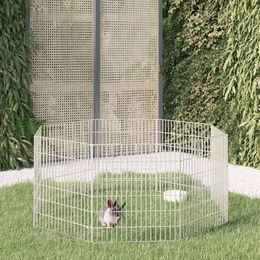 Vidaxl Tierauslauf für Kaninchen aus verzinktem Eisen 8 Paneele 54x60 cm Silber - 8 x 54 cm – Bild 1 von 2
