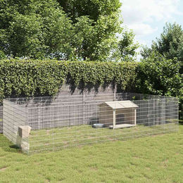 Vidaxl Tiergehege aus verzinktem Eisen für Kaninchen mit 24 Paneelen 54 x 100 cm Silber - 24 x 54 cm – Bild 1 von 2