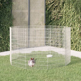 Vidaxl Tiergehege aus verzinktem Eisen mit 10 Paneelen für Kaninchen 54x100 cm Silber - 10 x 54 cm – Bild 1 von 2