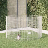 Produktbild von Vidaxl Tiergehege aus verzinktem Eisen mit 10 Paneelen für Kaninchen 54x100 cm Silber - 10 x 54 cm
