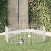 Produktbild von Vidaxl Tiergehege aus verzinktem Eisen mit 10 Paneelen für Kaninchen 54x60 cm Silber